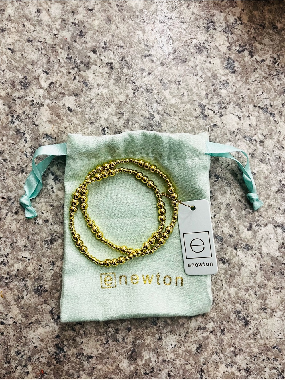 NWT enewton set of 2 gold beaded bracelets - regular size